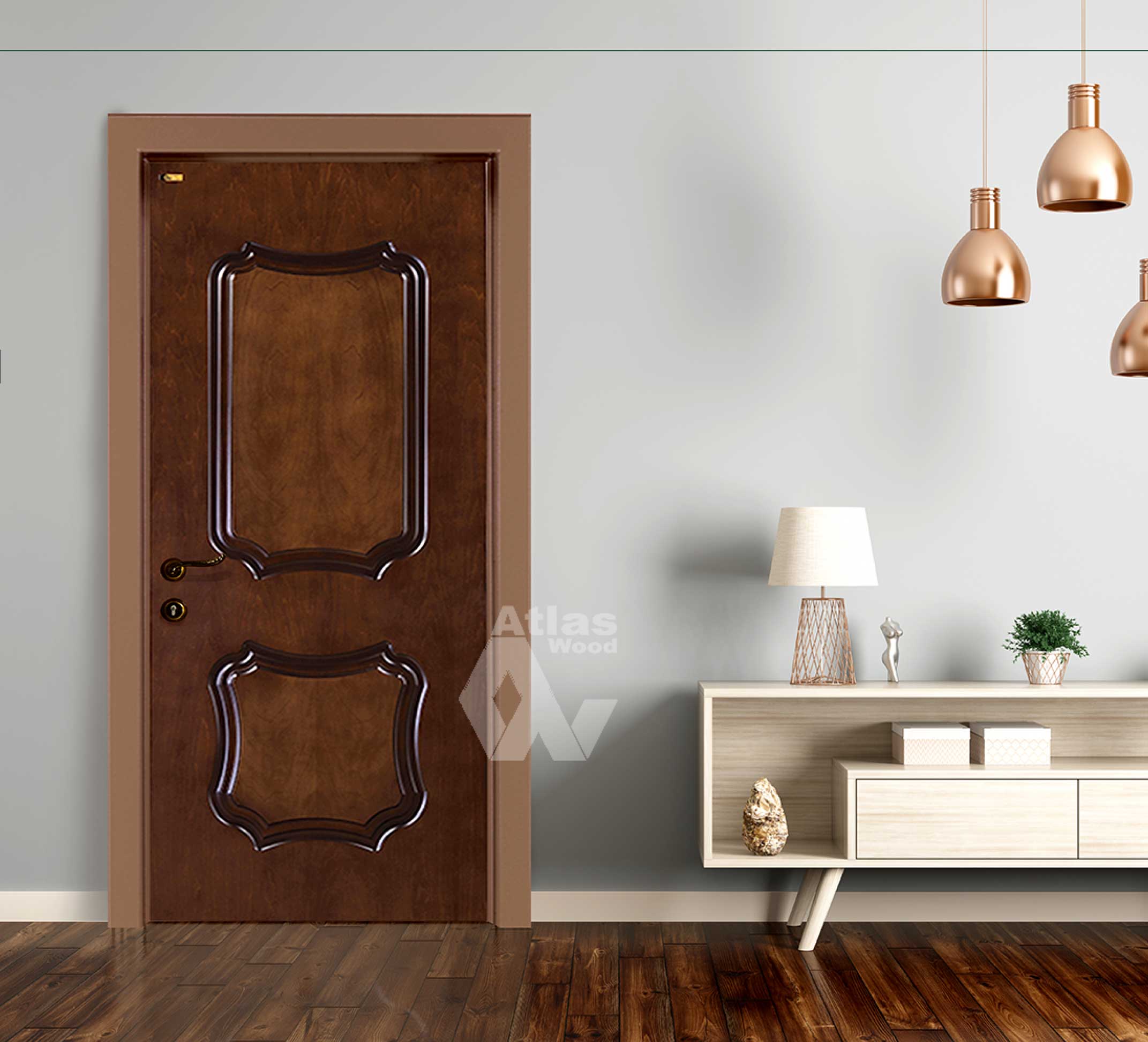 درب اتاقی اطلس چوب تبریز مدل آنتیک